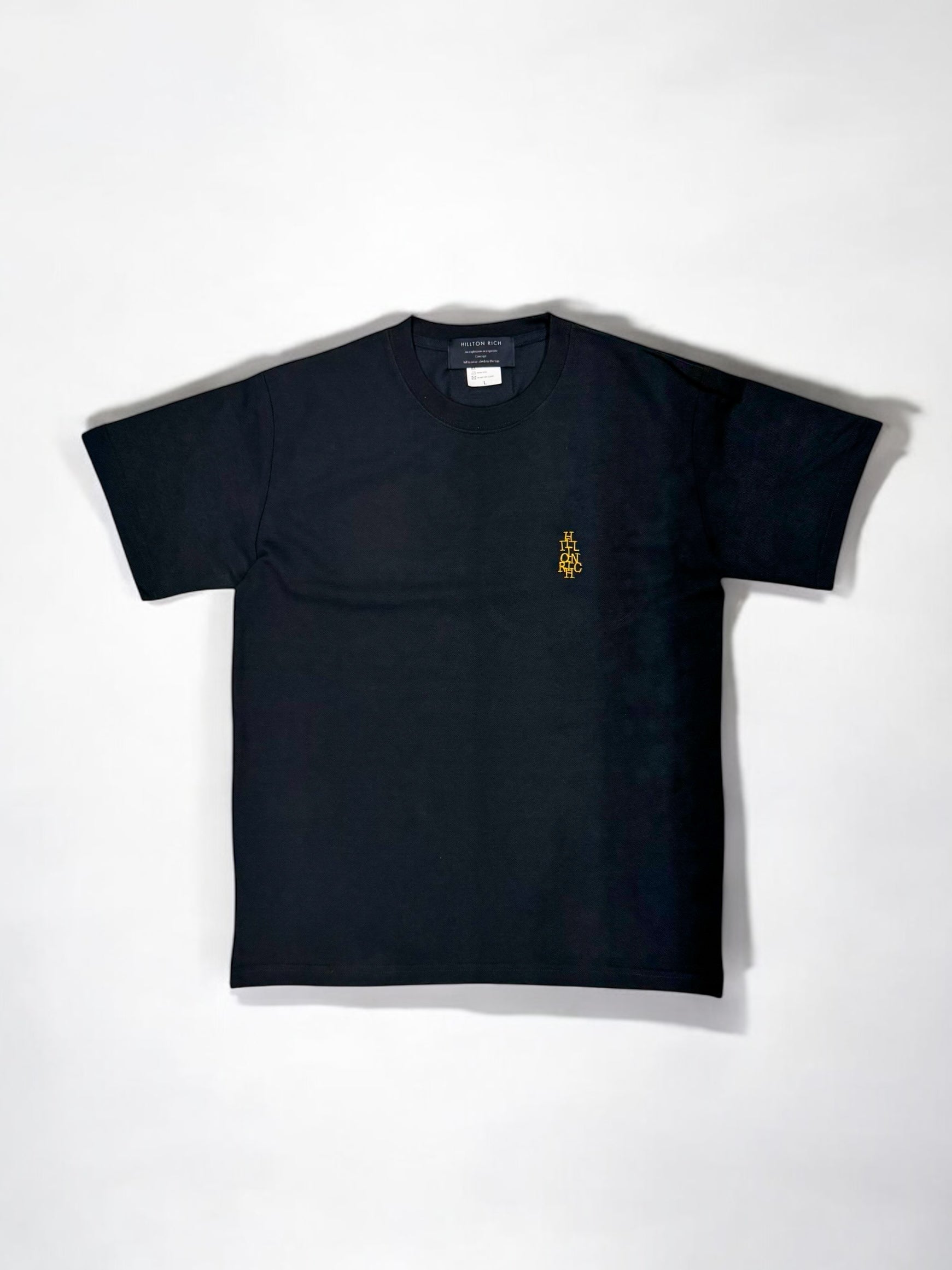 ハニカムメッシュ Tシャツ STACK刺繍 HILLTON RICH / 黒 / T