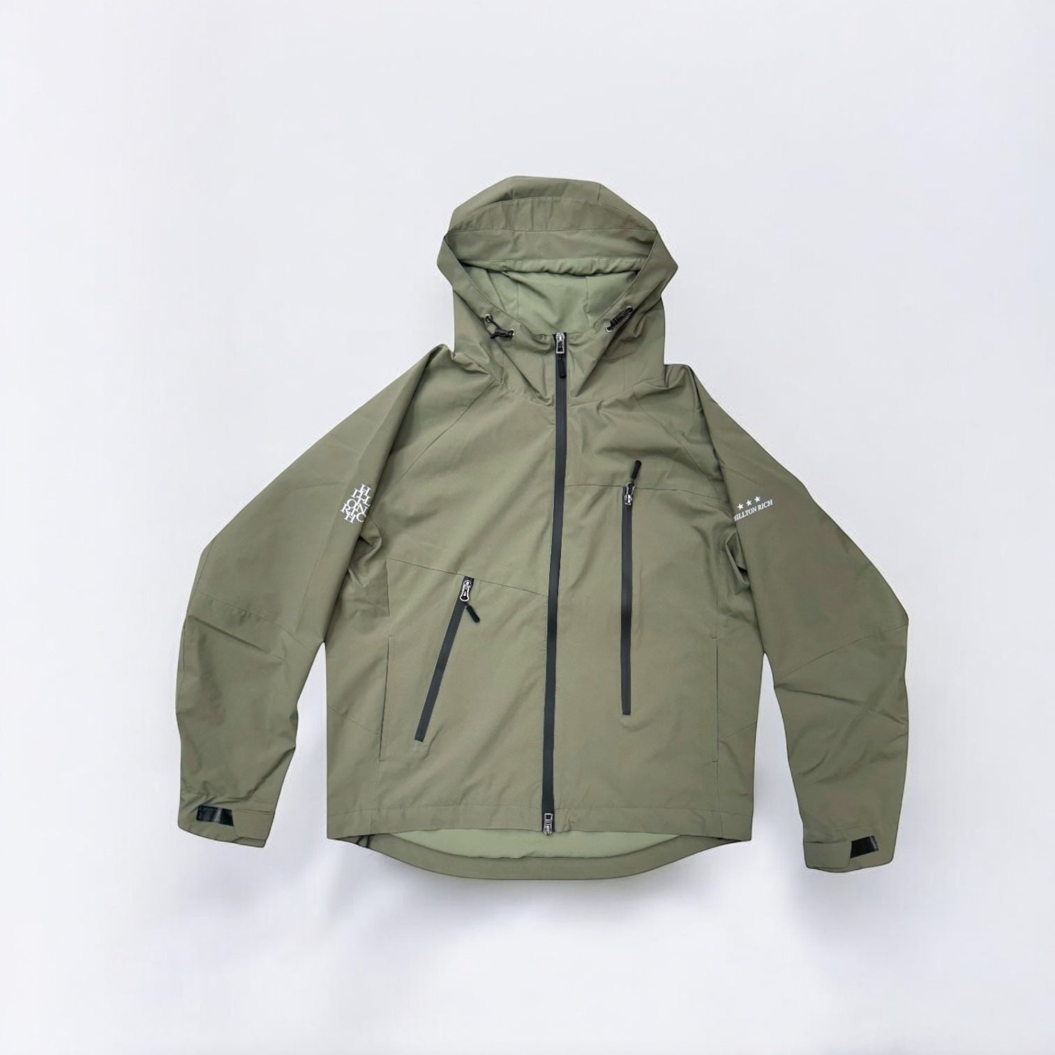 ナイロンZIPパーカー HILLTON RICH / カーキ / セットアップ Hoodie