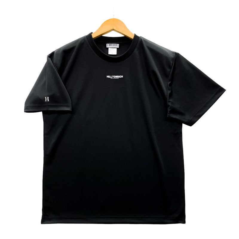 HILLTON RICH SmallLOGO ドライメッシュTシャツ / 黒 / スポーツウェア トレーニングウェア