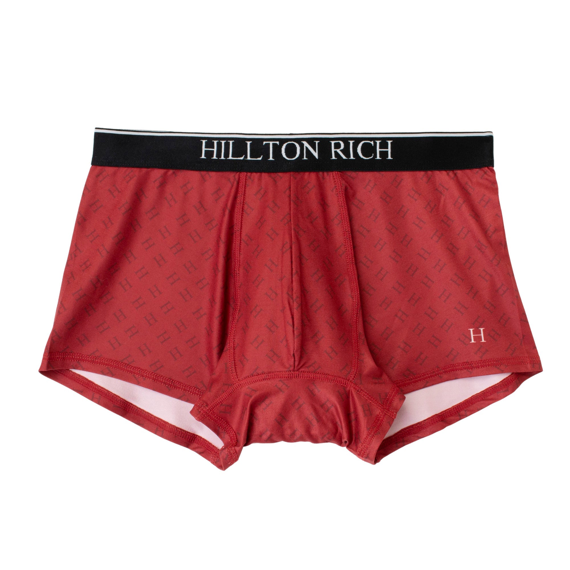 H LOGO BASICボクサー VICTORY RED ヴィクトリーレッド HILLTON RICH ( ヒルトンリッチ ） メンズボクサーパンツ  シルキータッチ アンダーウェア