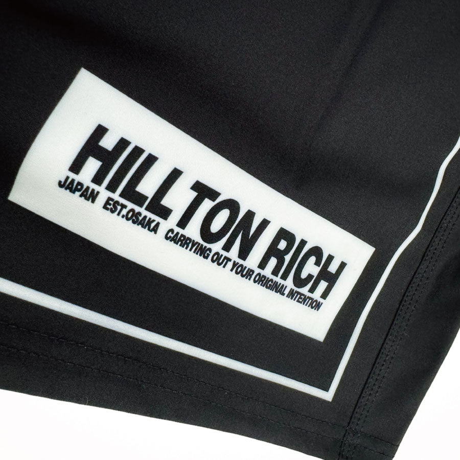 HILLTON RICH ファイトショーツ ベーシックロゴ 黒  速乾性 MMAパンツ 格闘技パンツ