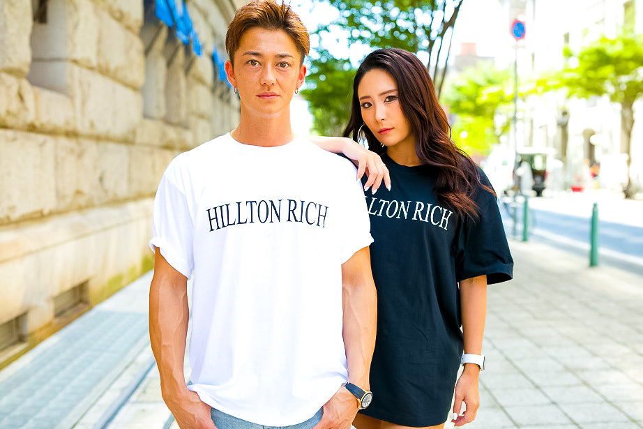 HILLTON RICH(ヒルトンリッチ）  NEW BIG LOGO H刺繍 Tシャツ　white/白