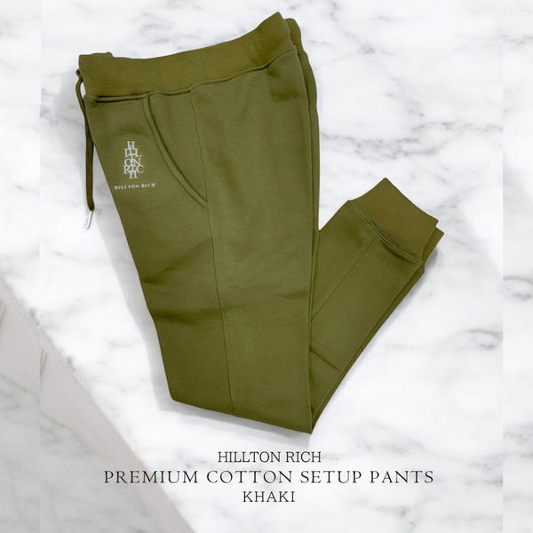 ジップセットアップパンツ HILLTON RICH / カーキ / ZIP SETUP PANTS