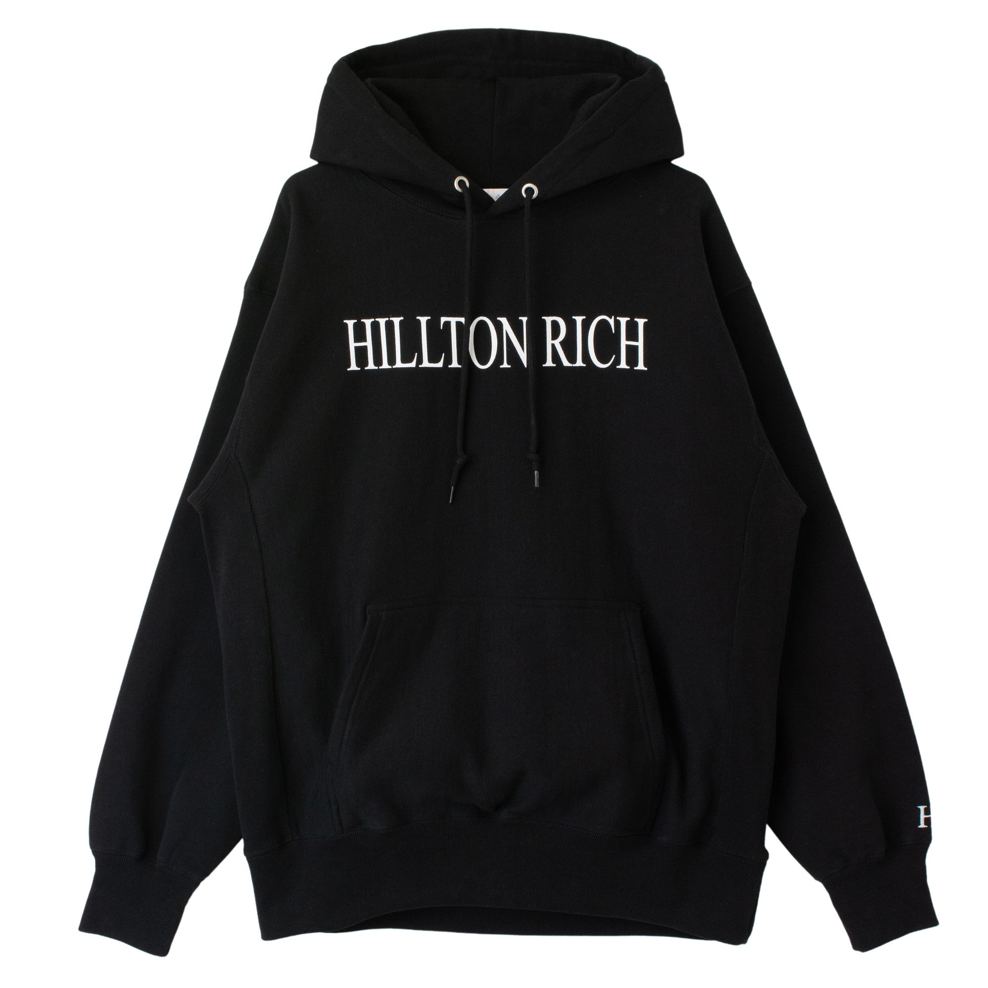HILLTON RICH ヒルトンリッチ ロゴNOPARIS ブラック パーカー(裏起毛)