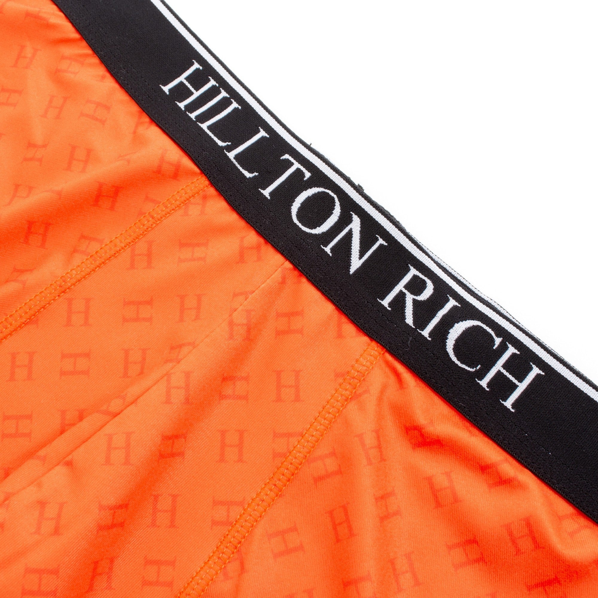 H LOGO BASICボクサー SUN ORANGE サンオレンジ HILLTON RICH ( ヒルトンリッチ ） メンズボクサーパンツ  シルキータッチ アンダーウェア