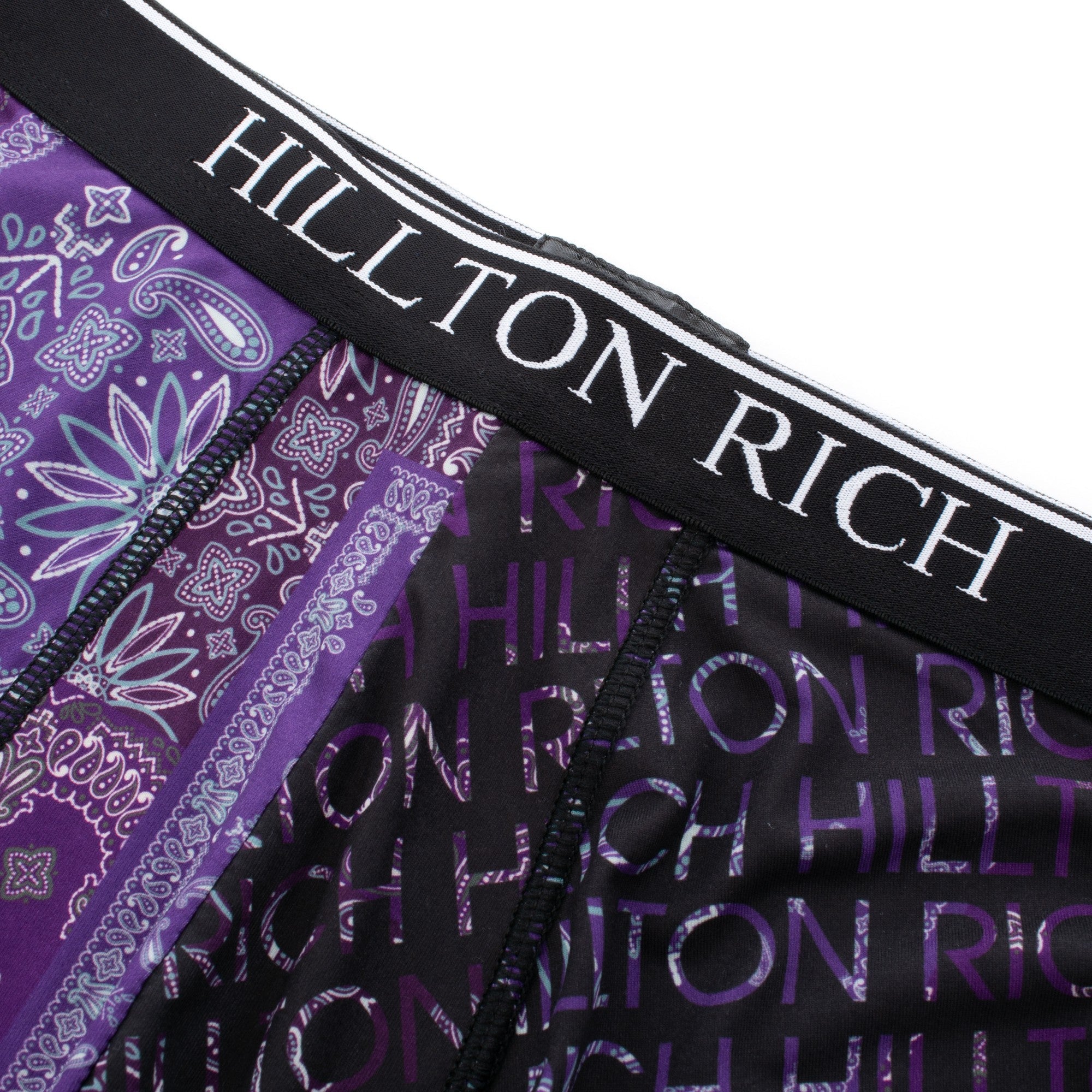 BANDANA PURPLE 紫 HILLTON RICH ( ヒルトンリッチ ） メンズボクサーパンツ シルキータッチ