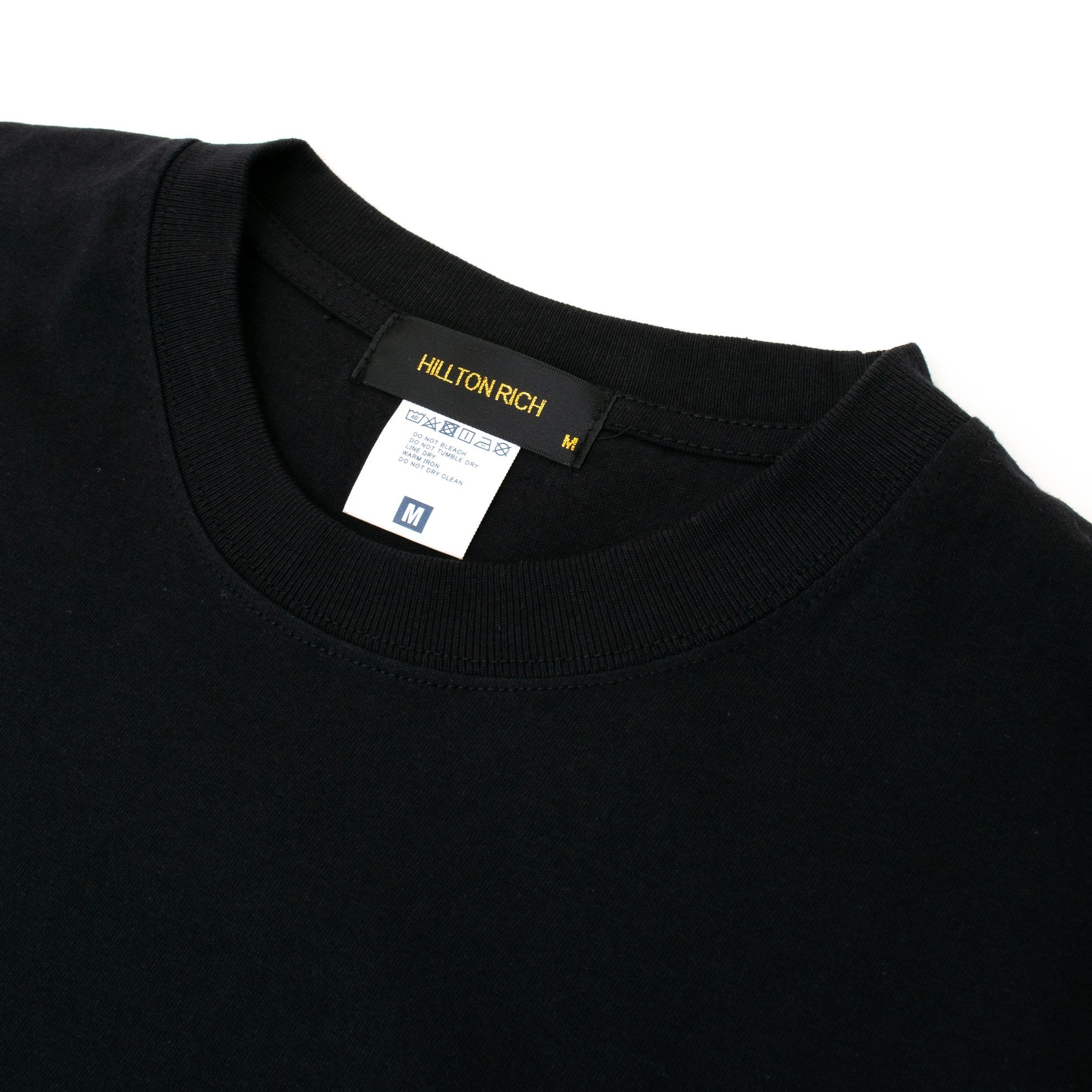 HILLTON RICH(ヒルトンリッチ）メンズ カットソー  H刺繍Tシャツ　black×orange