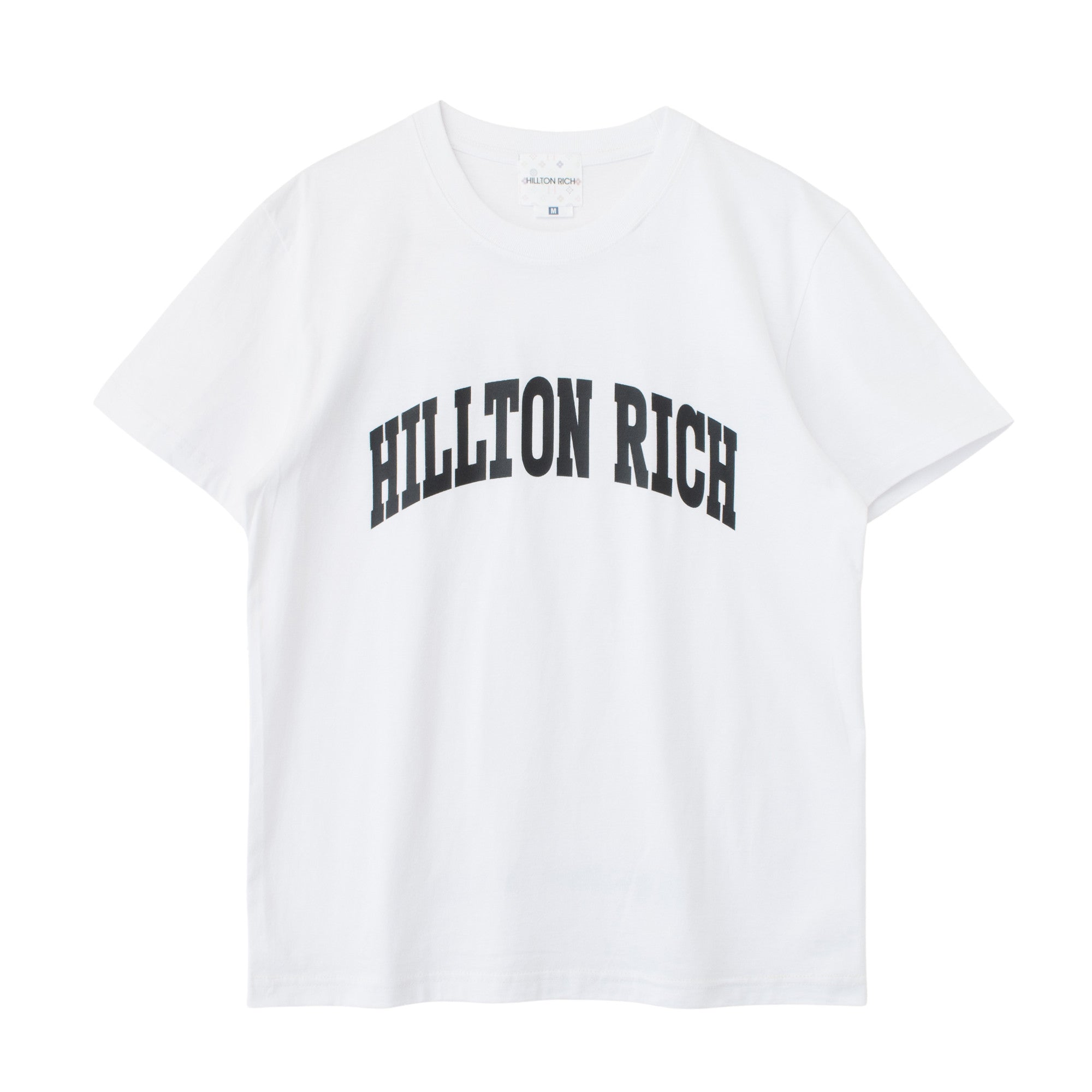 HILLTON RICH(ヒルトンリッチ）メンズ カットソー  アーチ LOGO Tシャツ　white×black