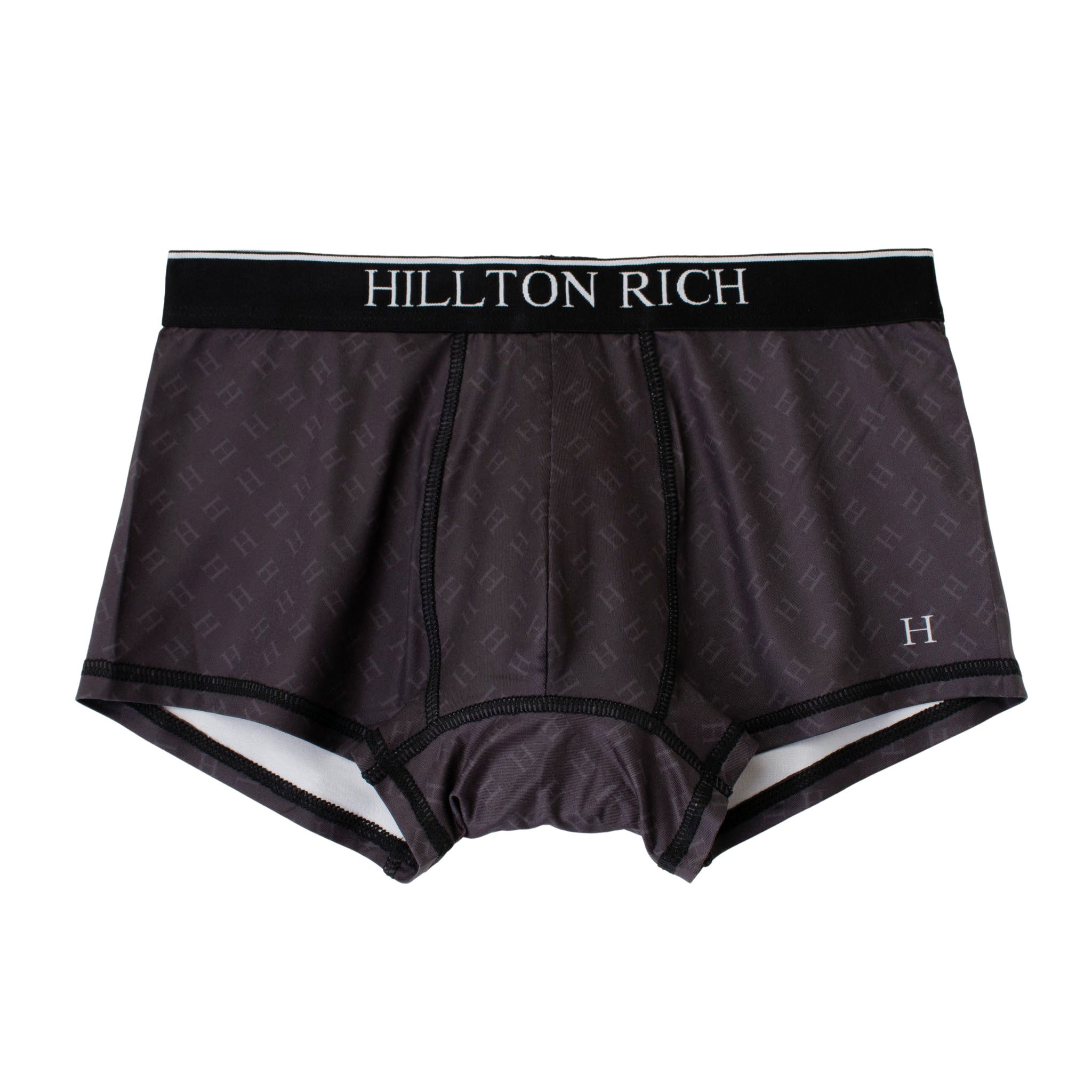 H LOGO BASICボクサー SMOKEY Gray スモーキーグレー HILLTON RICH ( ヒルトンリッチ ） メンズボクサーパンツ  シルキータッチ アンダーウェア